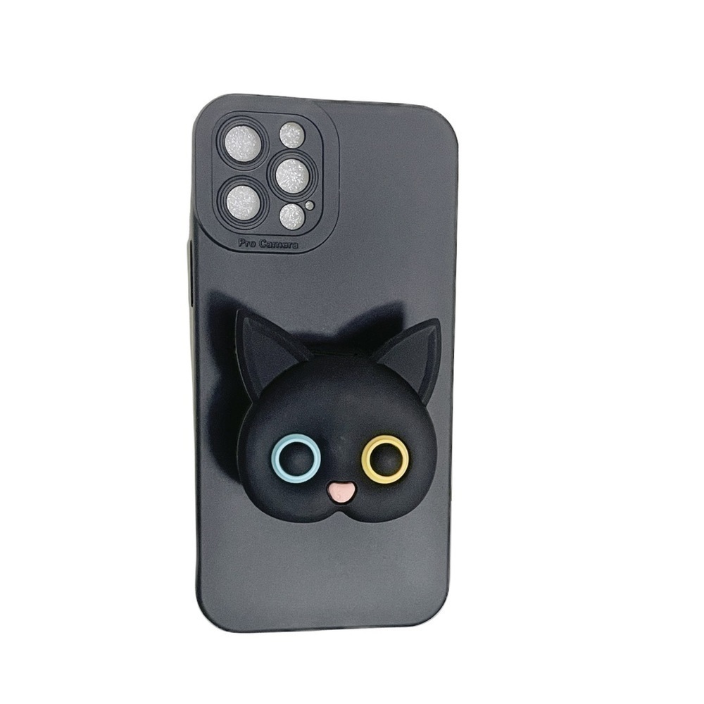 Black Cat Phone Grip iPhone 12 Pro Case
